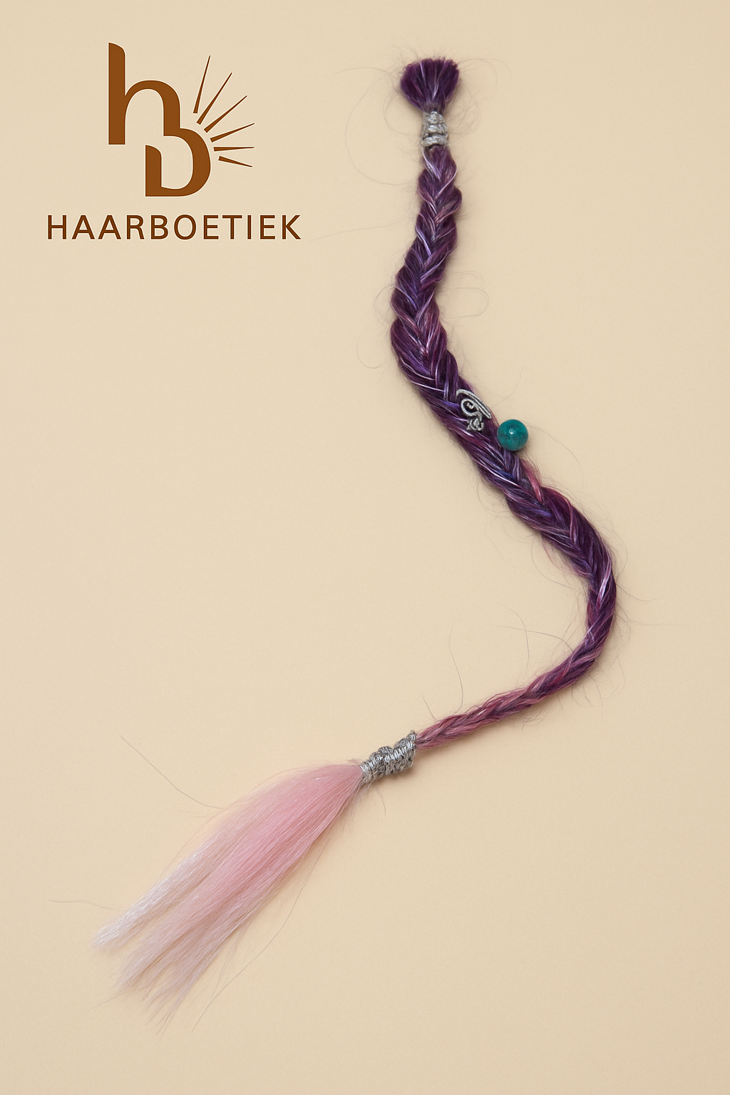 Clip in braid paars roze