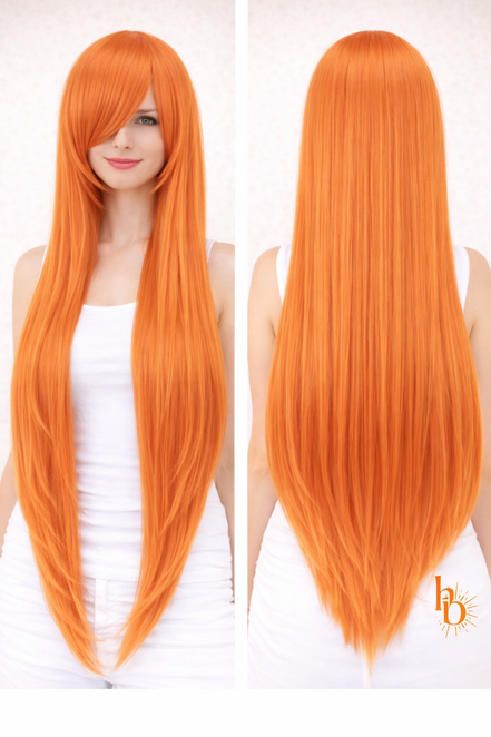 Premium dames pruik oranje stijl | Koningsdag | De haarboetiek | 80 CM
