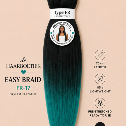 Easy braid invlechthaar zwart-groen