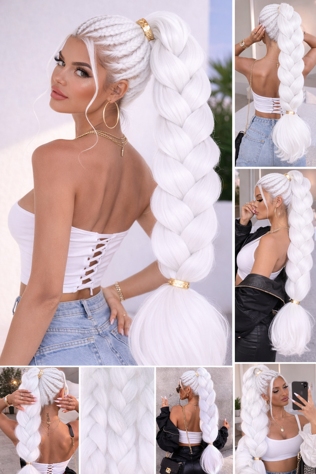 Braid invlecht haar wit de haarboetiek