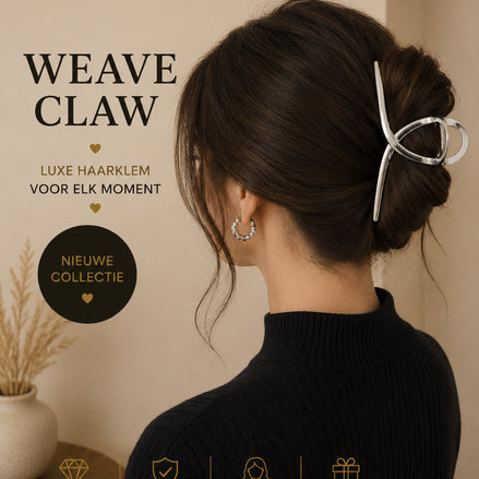 Premium weave haarklem zilver haaraccessoire - De HaarBoetiek