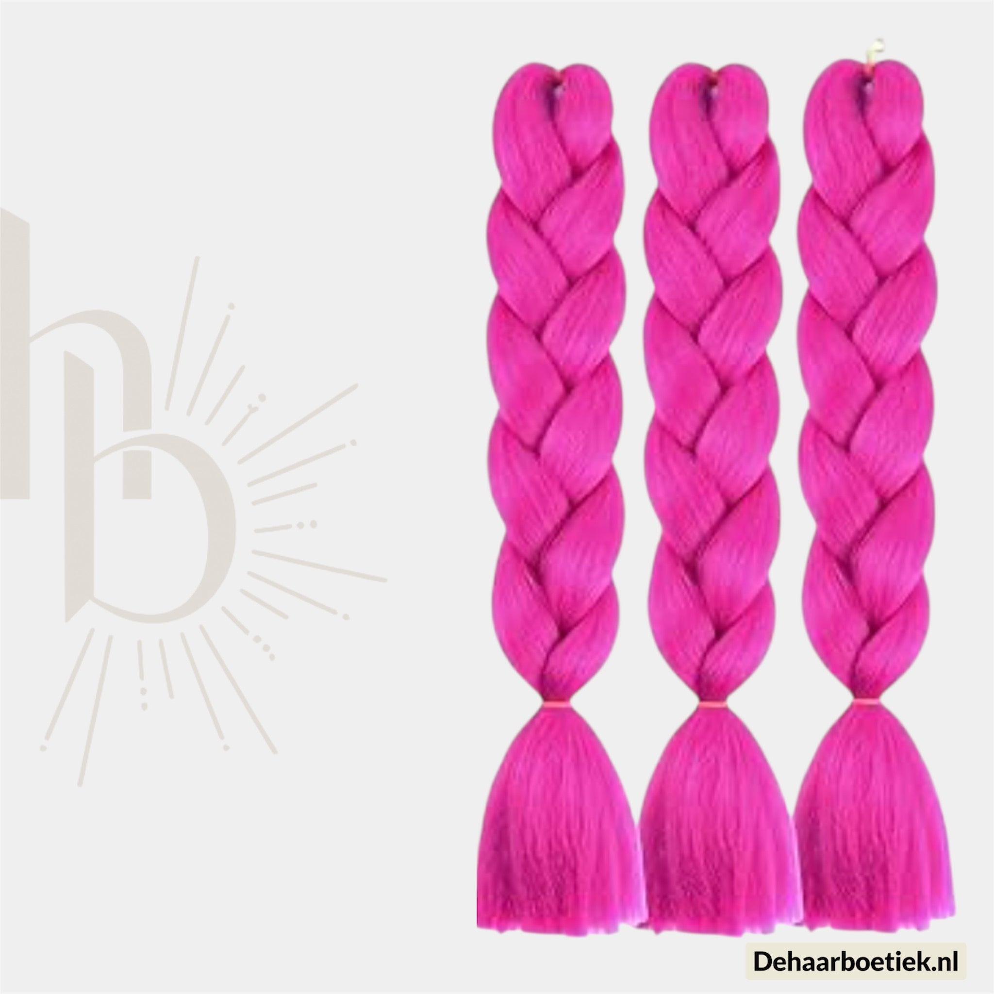 Bundel deal roze invlecht haar 3x | De haarboetiek Zeeland