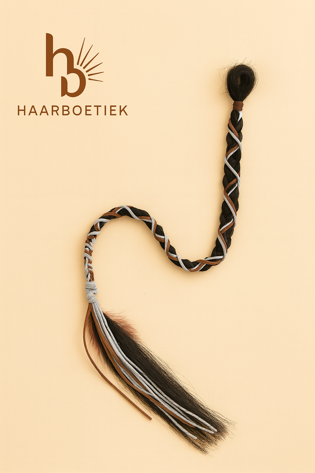 Clip in braid zwart - wit bruin