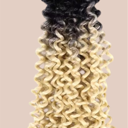 Afro curls invlecht haar ombre zwart-blond - De HaarBoetiek
