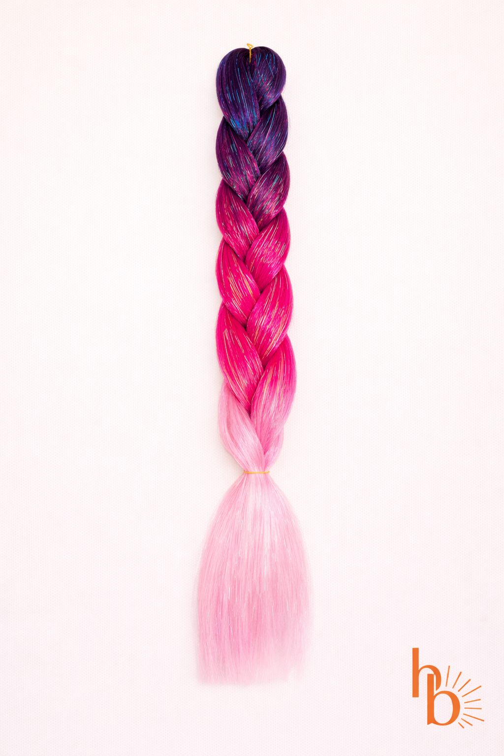 Premium shine invlecht haar zwart - roze - licht roze | De haarboetiek