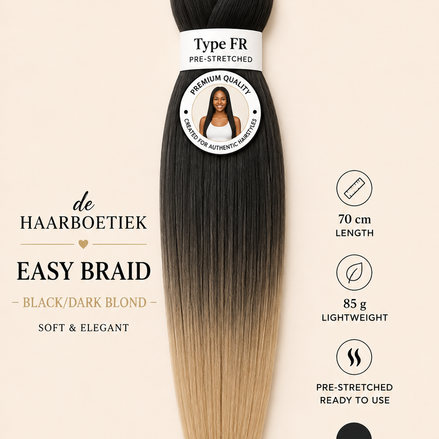 Easy braid invlechthaar zwart, bruin en blond