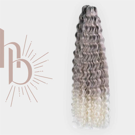 Invlecht haar krullend ombre grijs-blond - De HaarBoetiek