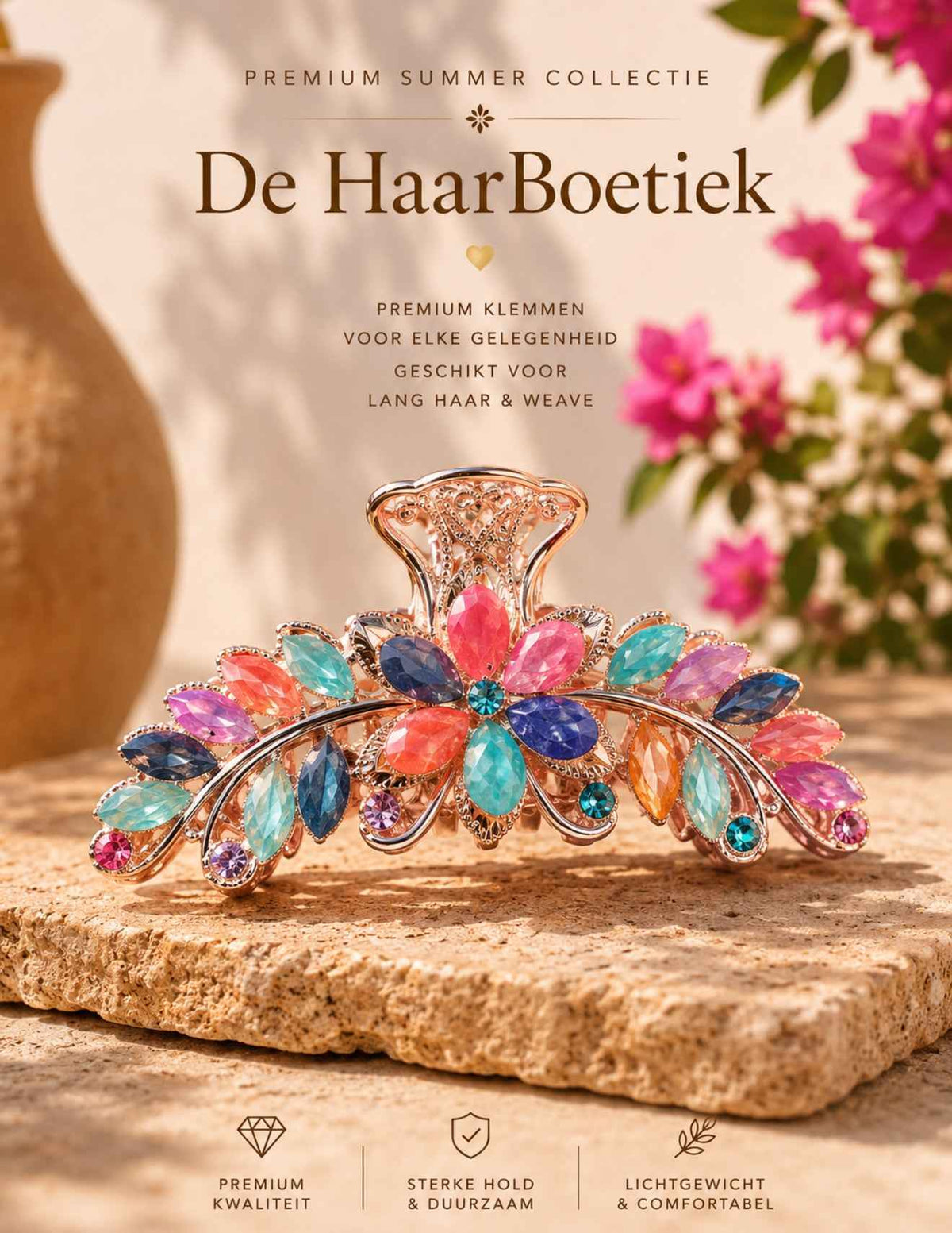 Summer strass haarclip mix pastel haaraccessoire – foto 1 - De HaarBoetiek