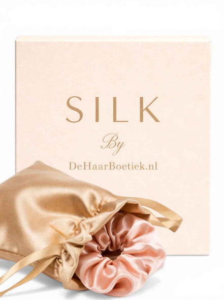 Silk Srunchies bewaarzakje rosé goud