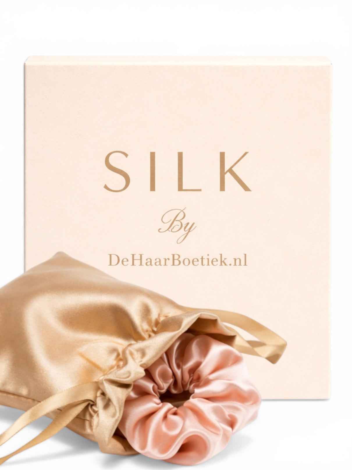 Silk Srunchies bewaarzakje rosé goud
