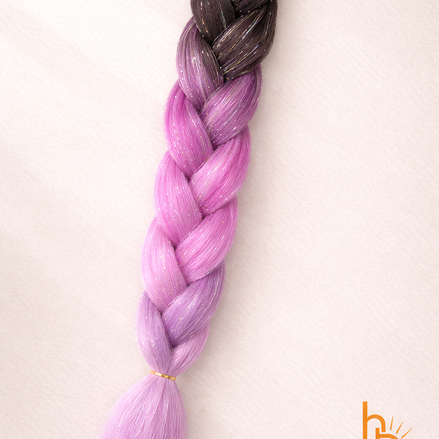 Premium invlecht haar shine zwart-lila - De HaarBoetiek