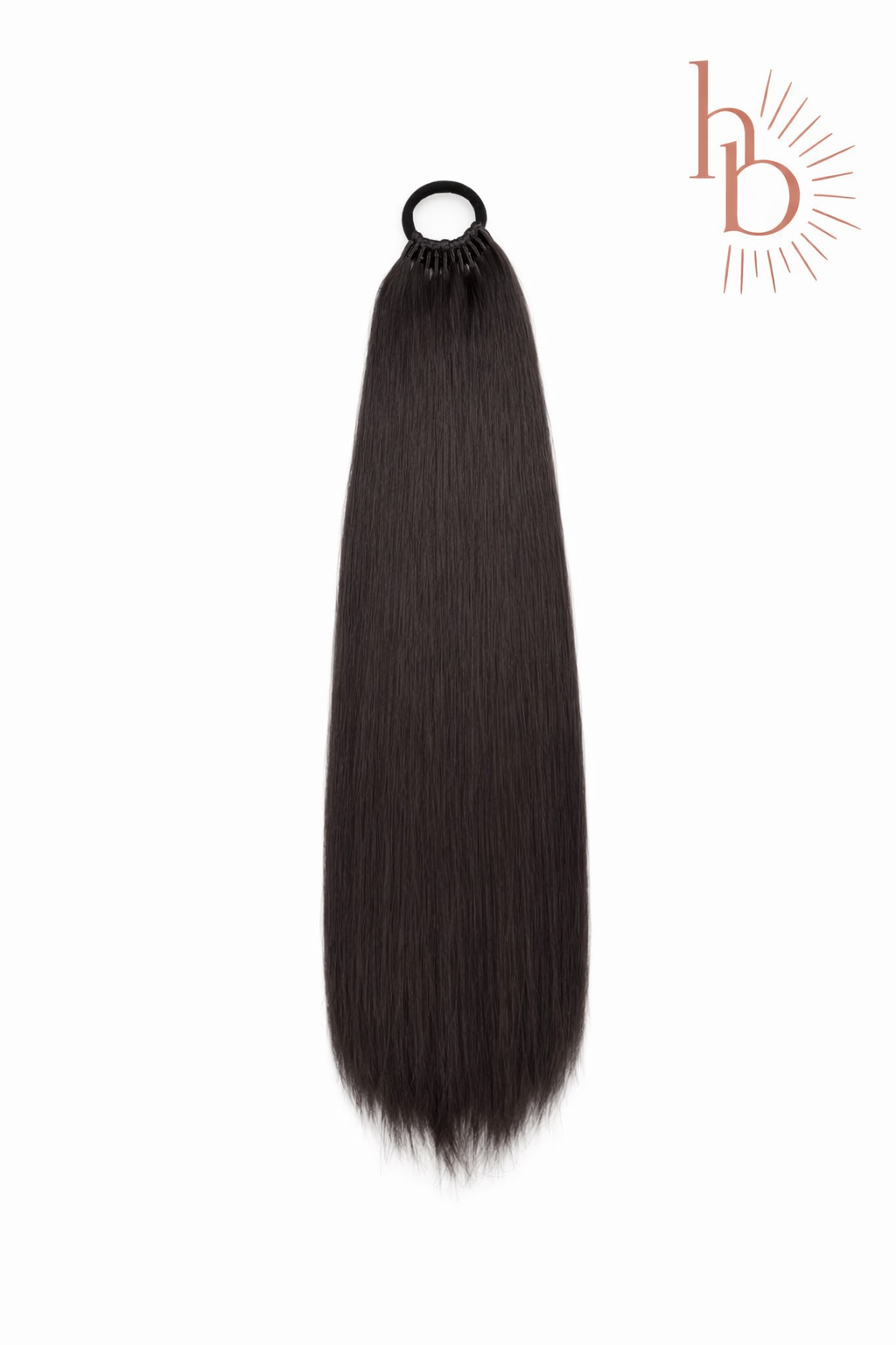 Premium ponytail zwart 60cm gevlochten paardenstaart op elastiek - De HaarBoetiek