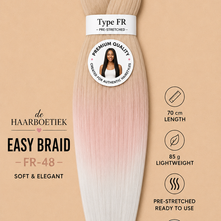 Easy braid invlechthaar blond, roze en wit ombre