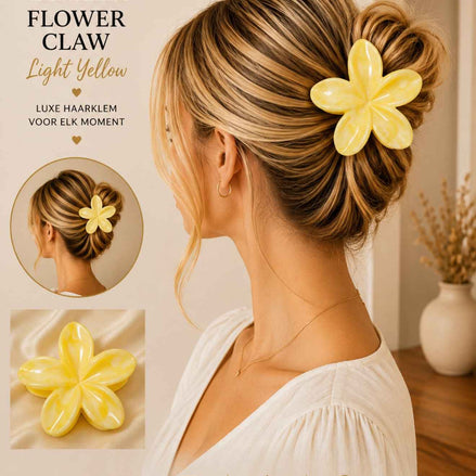 Summer bloem klem boter geel shine haaraccessoire voor zomerlooks - De HaarBoetiek