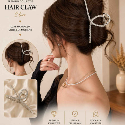 Infinity haarklem zilver strass haaraccessoire - De HaarBoetiek