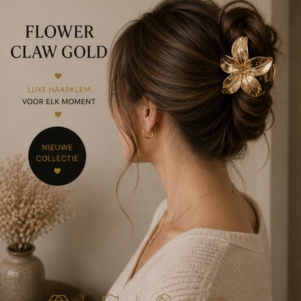 Summer flower haarklem goud bloem haaraccessoire voor zomerlooks - De HaarBoetiek