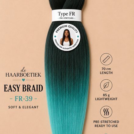 Easy braid invlechthaar teal ombre