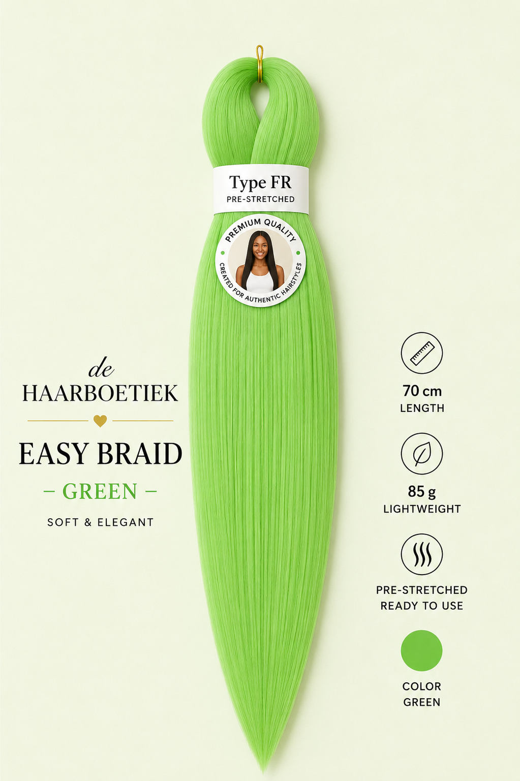 Easy braid lime groen
