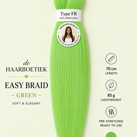 Easy braid invlechthaar lime groen