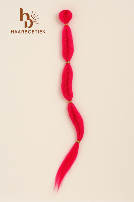 Clip in braid vlecht roze