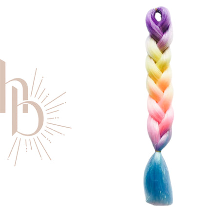 Invlecht haar rainbow shine paars-geel-roze-blauw - De HaarBoetiek