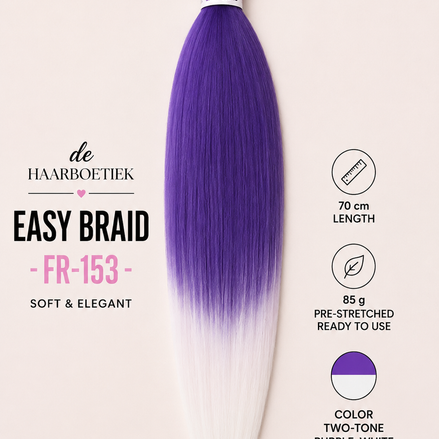 Easy braid invlechthaar paars en wit