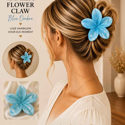 Summer bloem klem licht blauw shine haaraccessoire voor zomerlooks - De HaarBoetiek