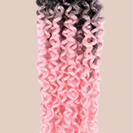 Afro curls invlecht haar ombre zwart-licht roze - De HaarBoetiek