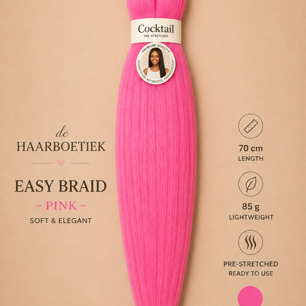 Easy braid invlechthaar roze