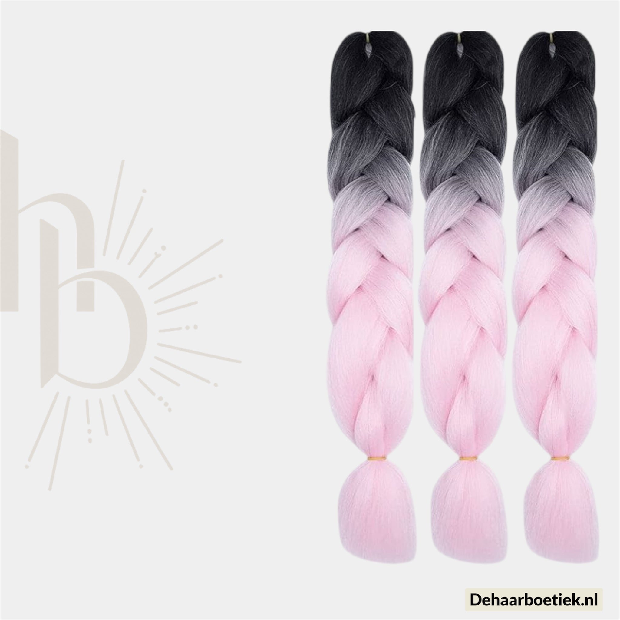 Invlecht haar ombre zwart - roze bundel deal | De haarboetiek Zeeland