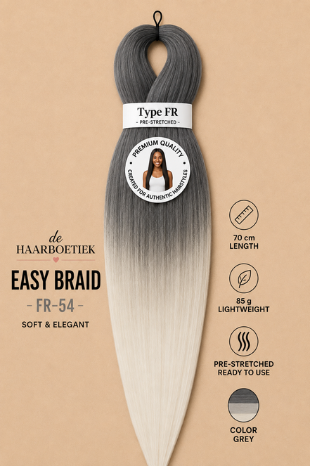 Easy braid invlechthaar grijs-blond ombre