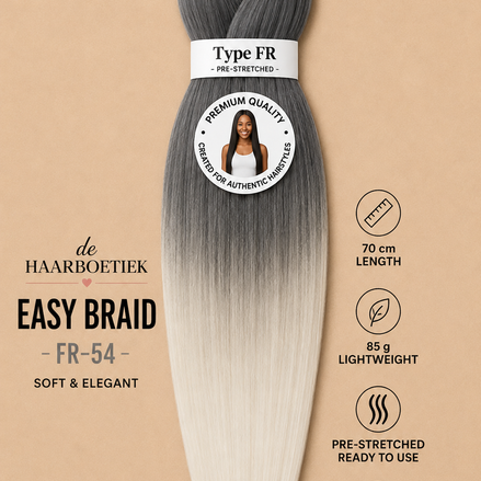 Easy braid invlechthaar grijs-blond ombre