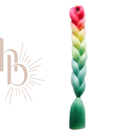 Invlecht haar rainbow shine rood-geel-groen - De HaarBoetiek