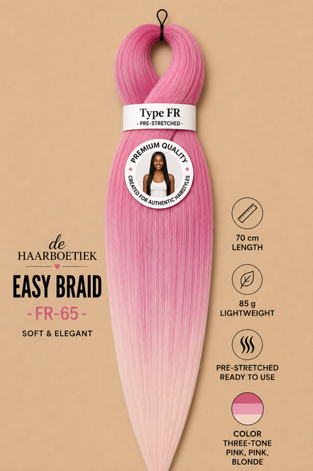 Easy braid invlechthaar roze ombre