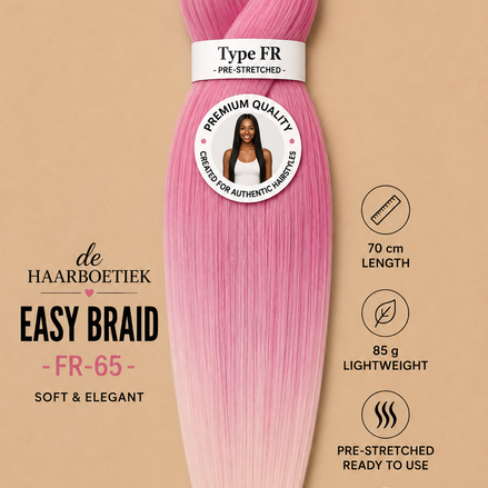 Easy braid invlechthaar roze ombre