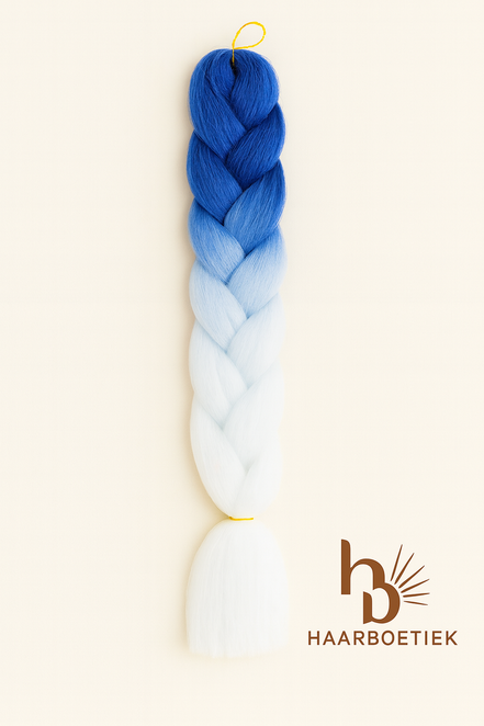 Invlecht haar blauw - wit | De haarboetiek