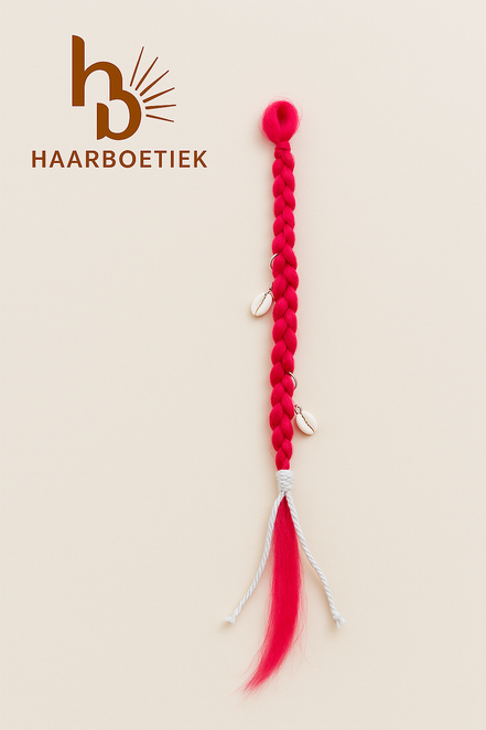 Braid vlecht clip in roze | schelp | De haarboetiek.nl