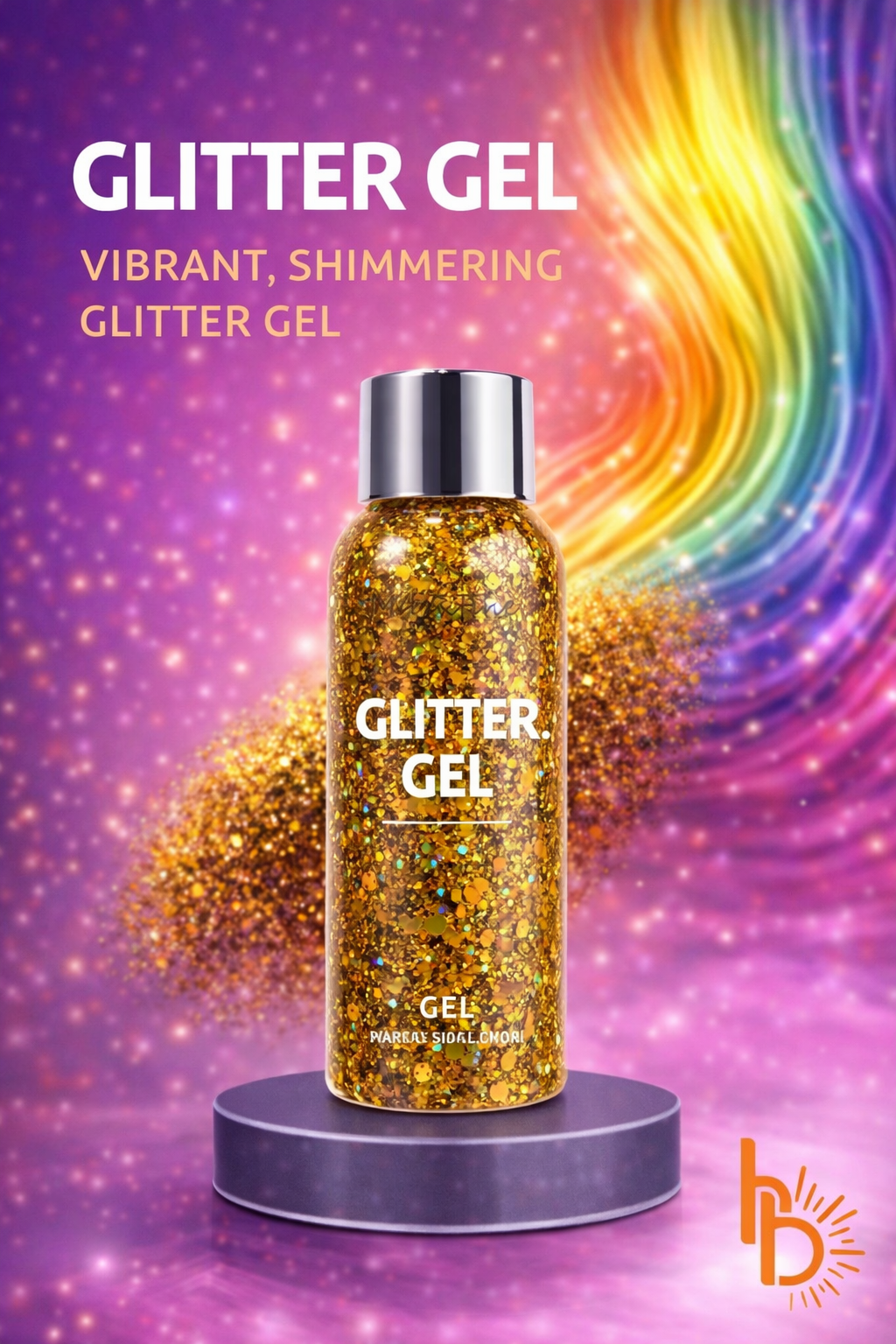 Premium glitter gel goud voor haar en lichaam glamour en feestlooks - De HaarBoetiek