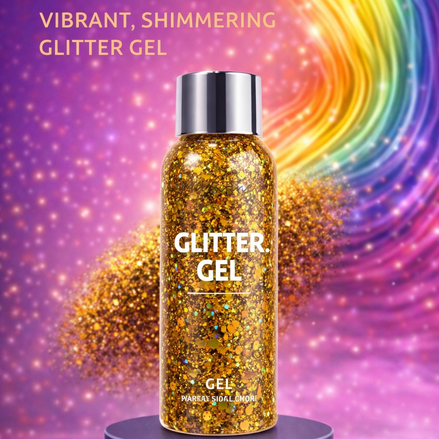 Premium glitter gel goud voor haar en lichaam glamour en feestlooks - De HaarBoetiek