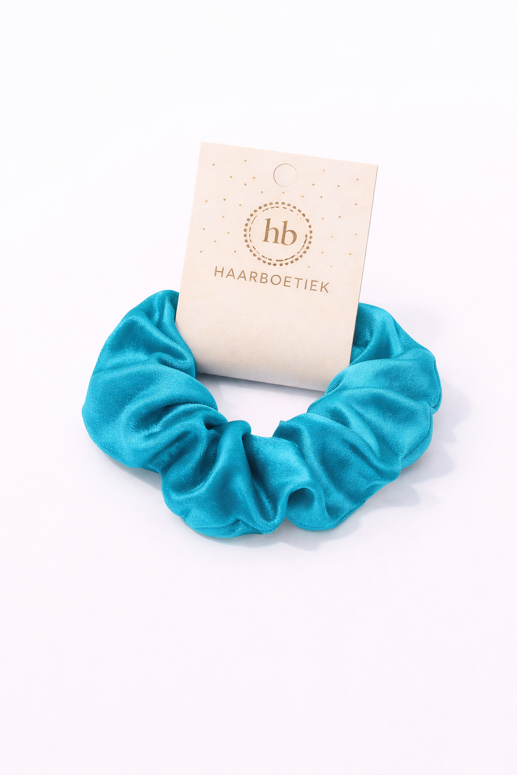 Scrunchie turquoise shine - satijn - XL