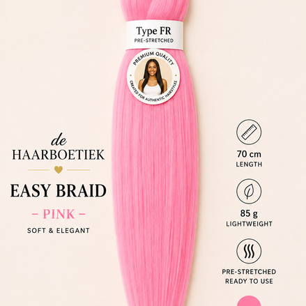 Easy braid invlechthaar zacht roze