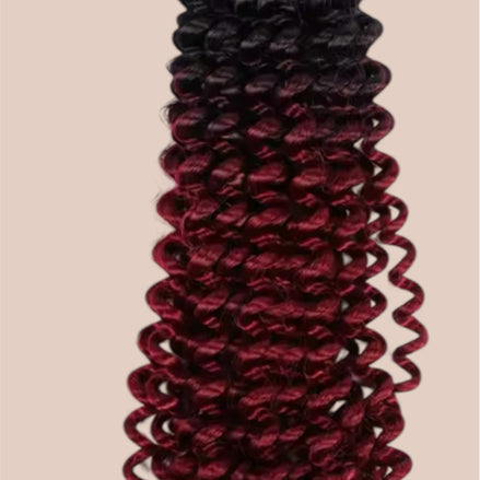 Afro curls invlecht haar ombre zwart-rood - De HaarBoetiek