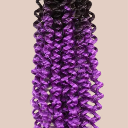 Afro curls invlecht haar ombre zwart-paars - De HaarBoetiek