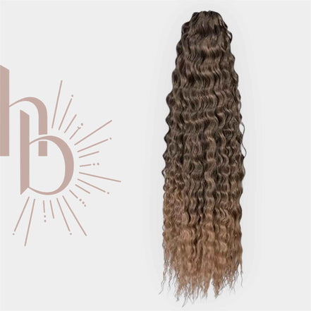 Vlechtaar krullend ombre bruin - De haarboetiek Zeeland