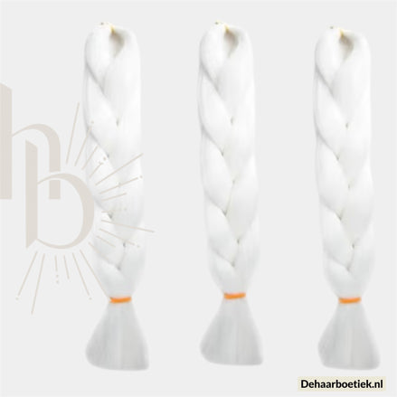 Bundel Deal Wit Invlecht Haar 60cm – 3 Stuks