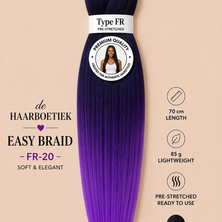 Easy braid invlechthaar fel paars ombre