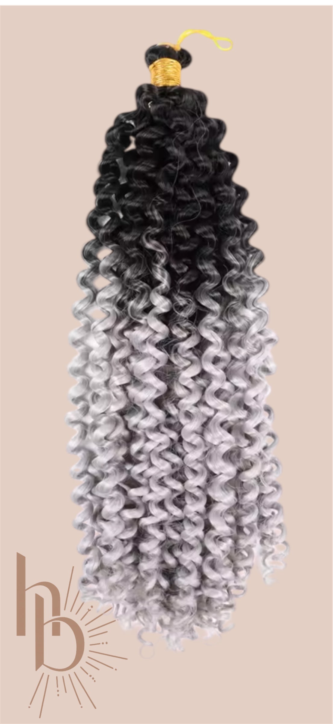 Afro curls invlecht haar ombre zwart-grijs - De HaarBoetiek