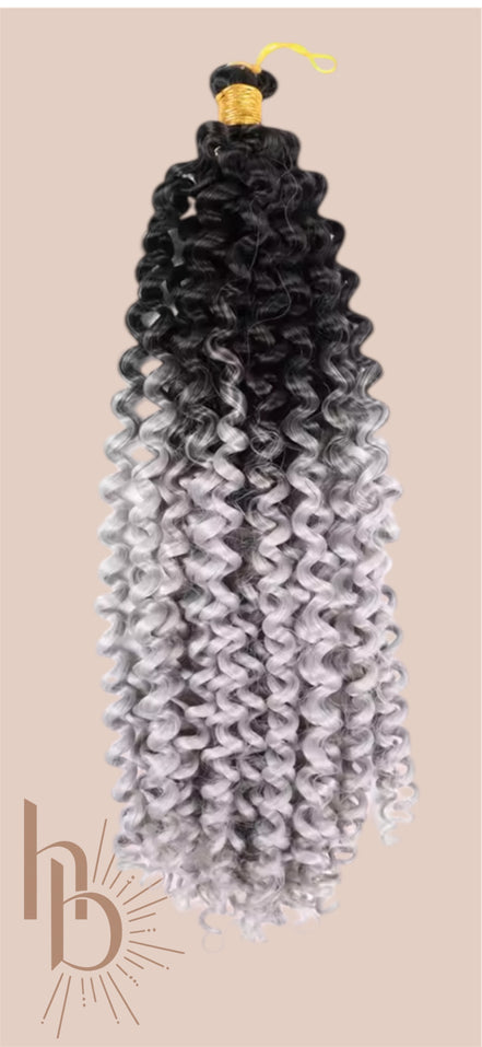 Afro curls ombre invlecht haar zwart - grijs | de haarboetiek