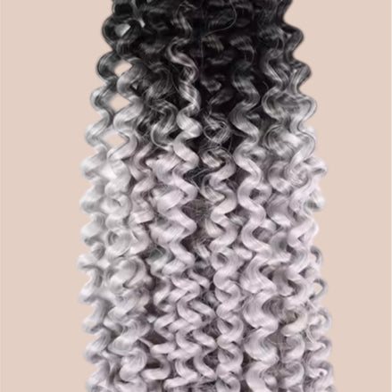 Afro curls invlecht haar ombre zwart-grijs - De HaarBoetiek