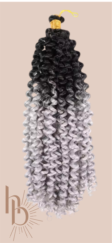 Afro curls ombre invlecht haar zwart - grijs | de haarboetiek